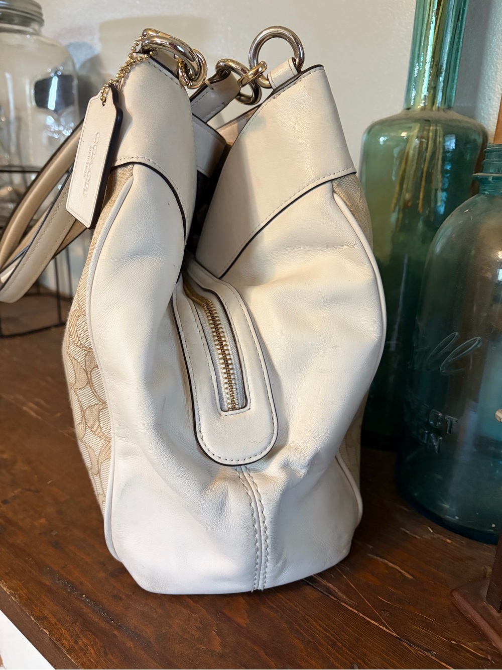 Coach Signature Lexy Shoulder Bag with Cream Trim F27579 - Picture 6 of 14